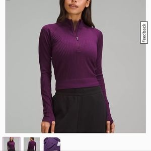 Lululemon Rest Less Cropped Half Zip, Size 8
